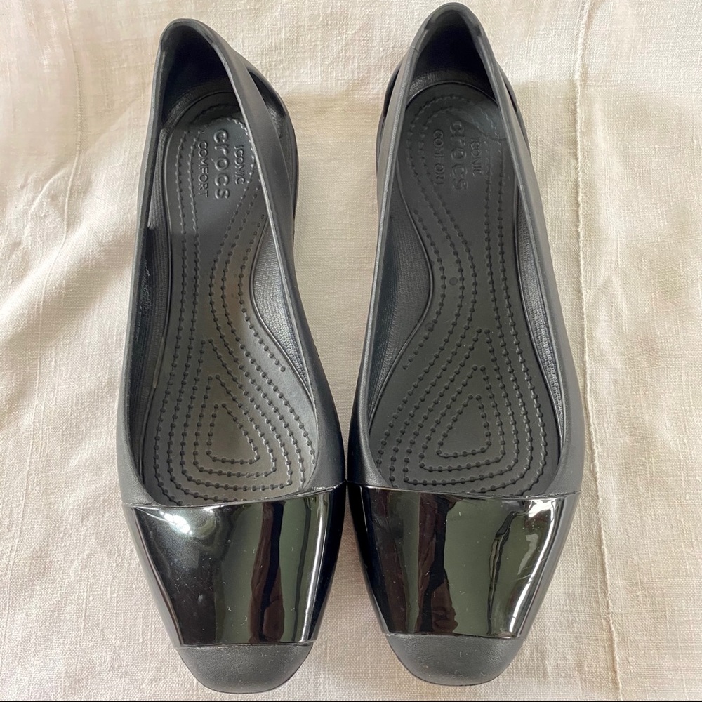 CROCS Open Vented Back Flat Ballet Rain Shoe - Picture 3 of 8